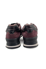 New Balance 574 Burgundy Suede Trainers