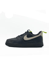 Nike Air Force 1 Black White and Neon Green