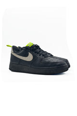 Nike Air Force 1 Black White and Neon Green