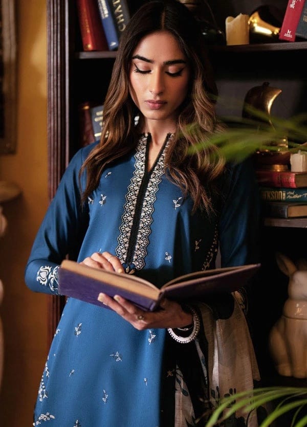 MARIA.B — 3pc on emb Lawn with Diamond printed Dopatta image 1