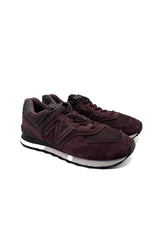 New Balance 574 Burgundy Suede Trainers