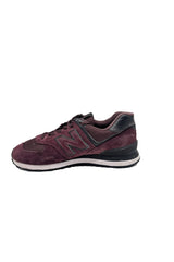 New Balance 574 Burgundy Suede Trainers