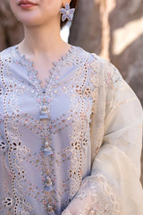 Qalamkar on Fine Quality Lawn with Organza Emb Dopatta