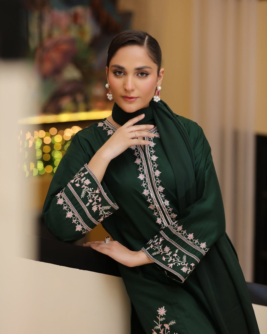 Batik on emb Lawn with plain trouser