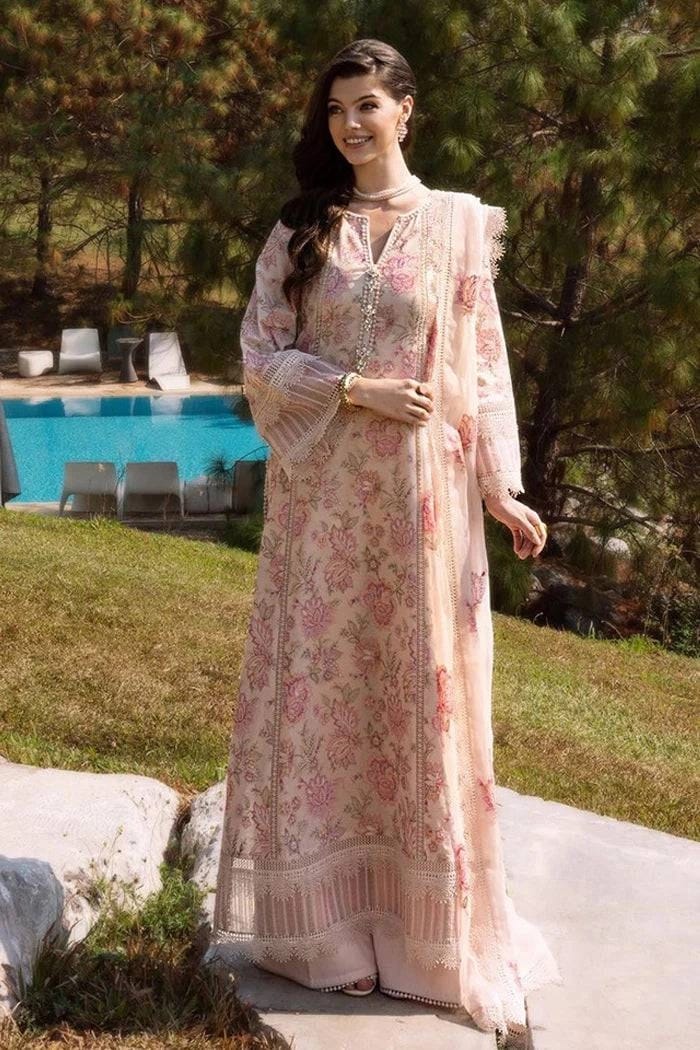 Bareeze — 3pc on emb Lawn with Chiffon  Emb Dopatta image 0